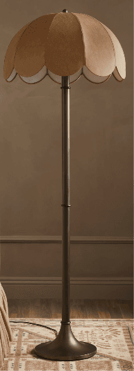 A tall floor lamp featuring a slender metallic pole and base, topped with a distinctive bell-shaped… — free STL 3D model