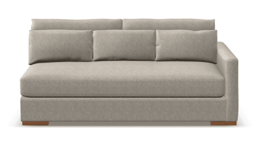 A modern sofa with a sectional chaise on the right side. It features plush back cushions and seat cu… — 3D model