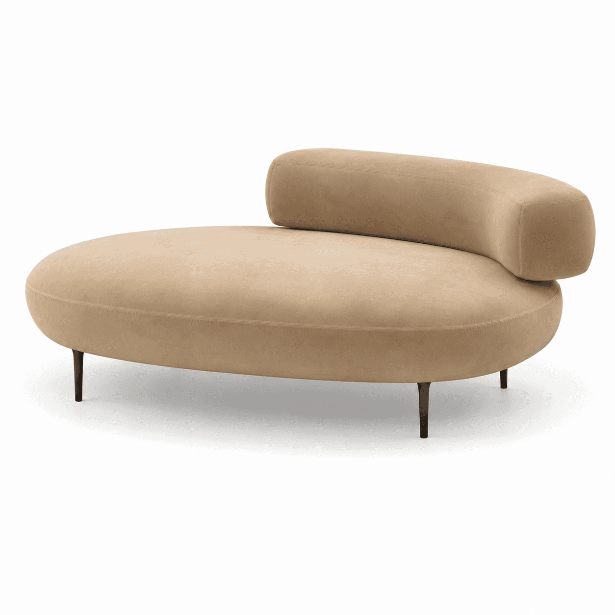 A contemporary chaise lounge featuring a distinctive curvilinear, organic design. It is fully uphols… — 3D model