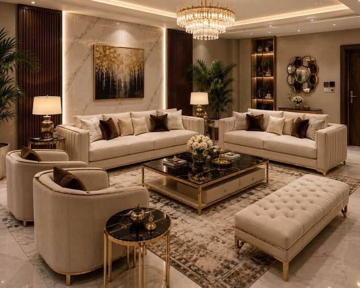 A modern three-seater sofa featuring a clean, rectangular silhouette. The back cushions are deeply t… — free FBX 3D model