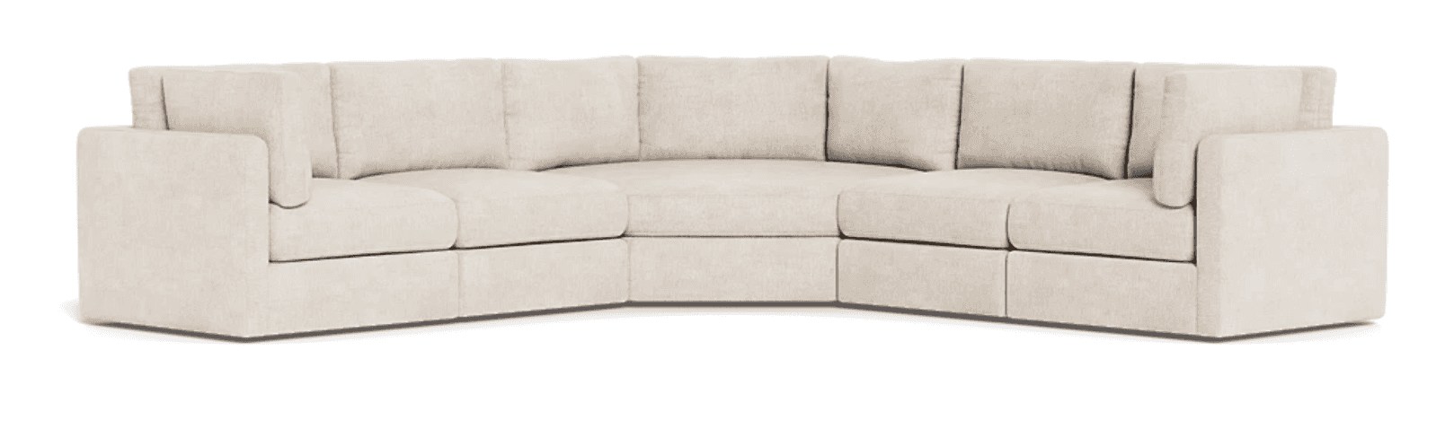 A large, upholstered sectional sofa with a curved configuration. It features multiple seating module… — free SKP 3D model
