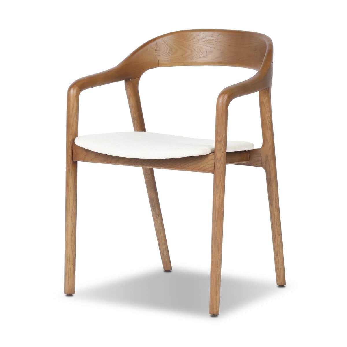 A contemporary dining armchair crafted from natural oak wood, featuring a sculpted, curved backrest… — free STL 3D model