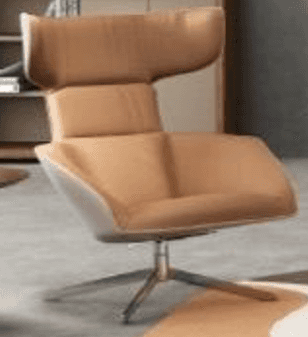 A modern high-back lounge chair featuring a two-tone upholstery design with tan leather on the inner… — 3D model