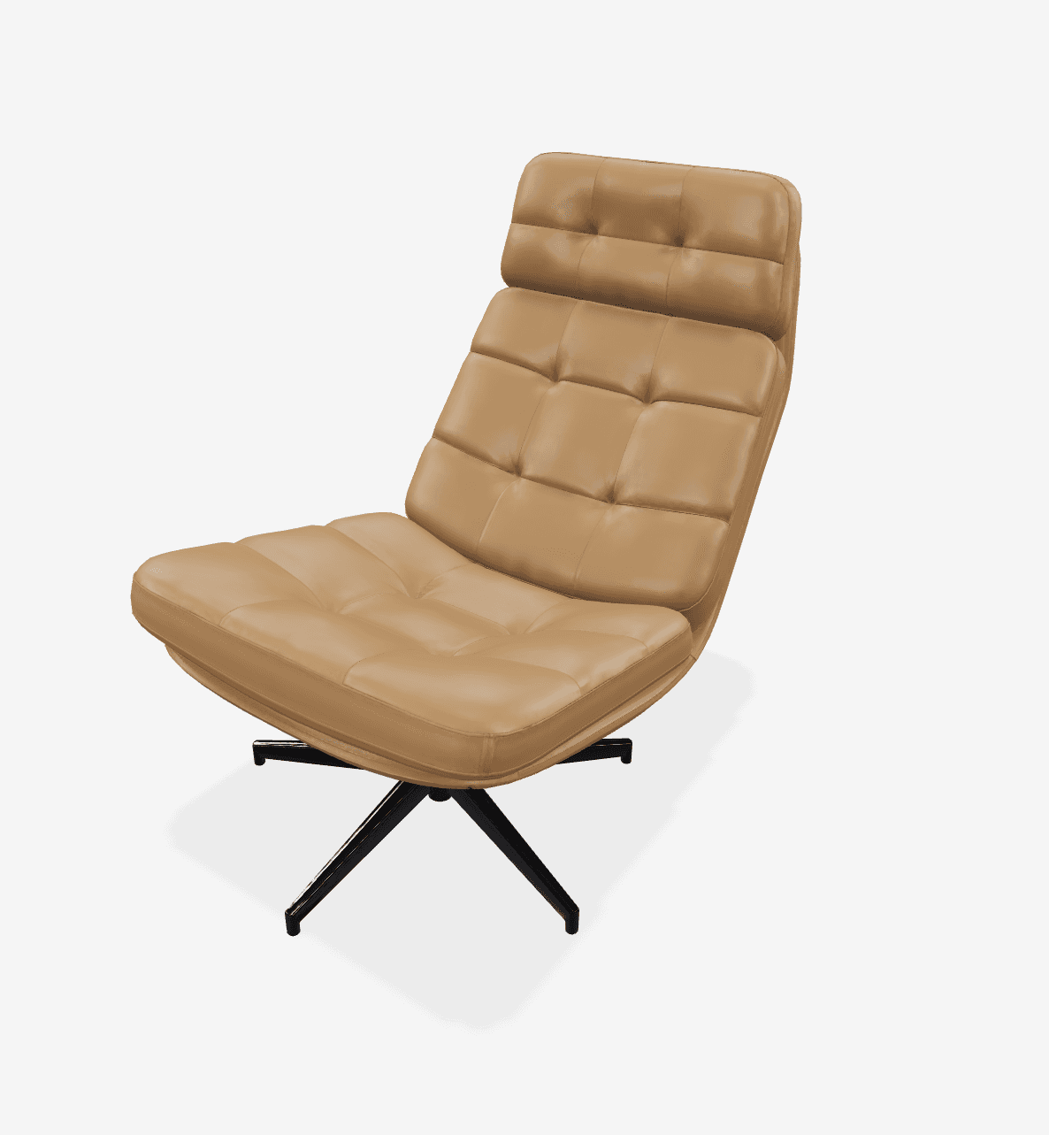 A contemporary lounge chair with a low profile and a reclined backrest. The chair features a tufted… — free OBJ 3D model
