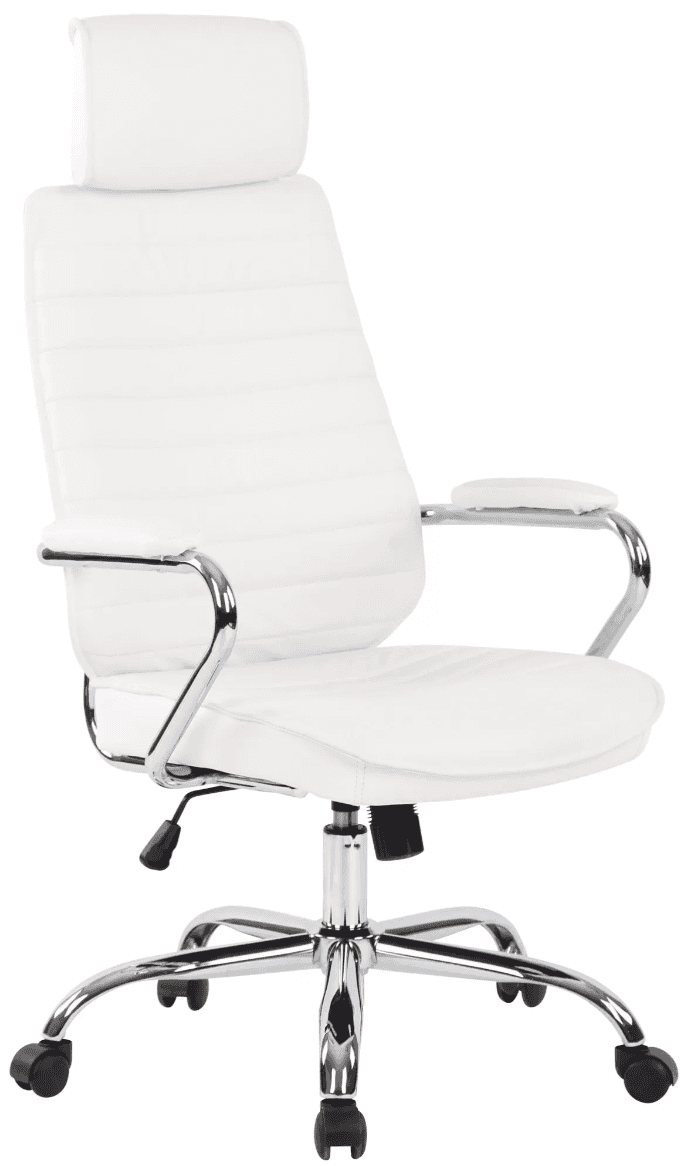 A modern high-back office chair featuring a ribbed design on the backrest and seat, upholstered in w… — 3D model