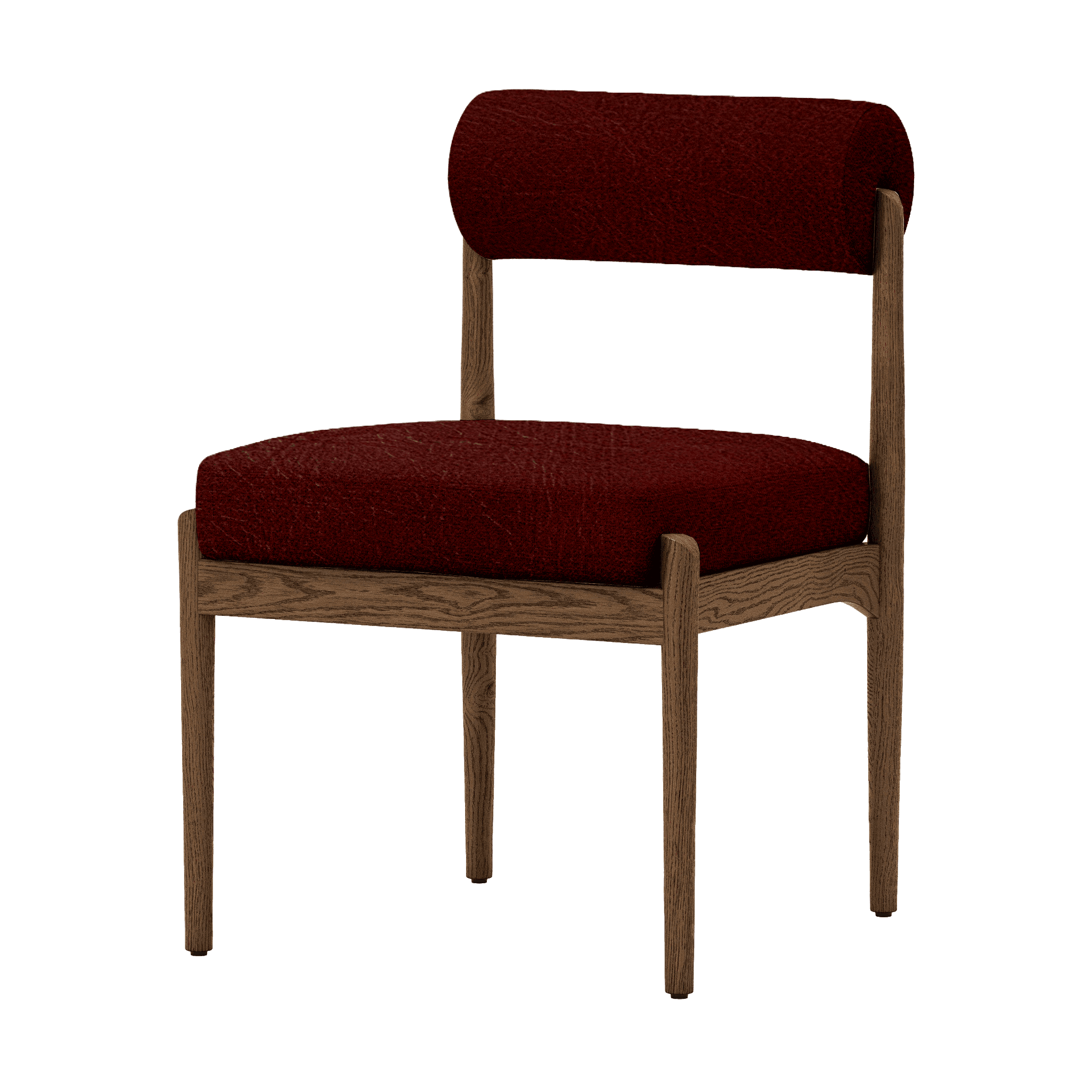 A modern chair with a solid wood frame and upholstered seat and backrest. The frame appears to be co… — 3D model