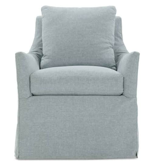 A slipcovered armchair with a loose, relaxed fit. It features a plush seat cushion and a large back… — free OBJ 3D model
