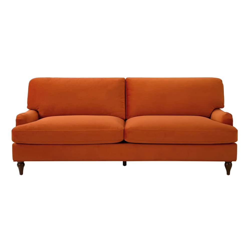 A two-seater sofa with plush upholstery and slightly rolled arms. It features a deep seat and a tail… — free GLTF 3D model