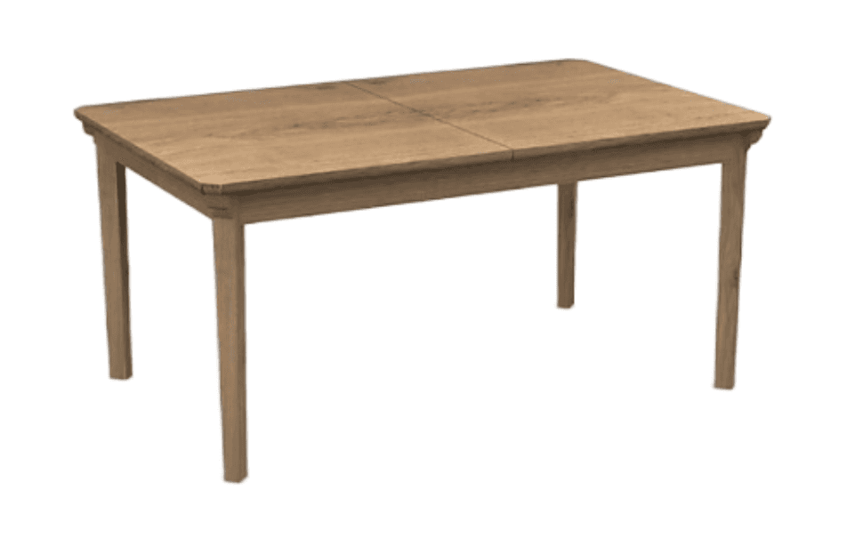A rectangular wooden dining table, featuring a natural light oak finish and a design that suggests i… — 3D model