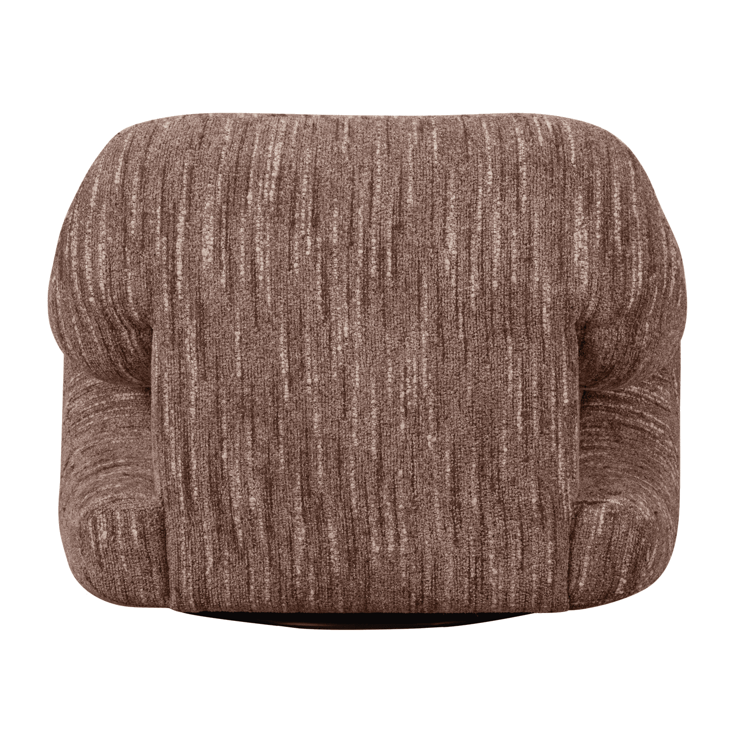 A top-down view of a single-seat armchair. The armchair features a textured upholstery with a vertic… — free OBJ 3D model