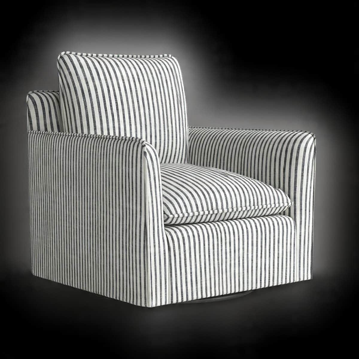A fully upholstered armchair with a square base, featuring a plush seat cushion and a separate back… — 3D model