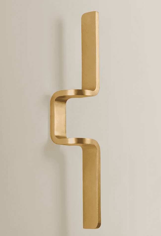 A modern wall shelf with a sinuous, S-shaped design. It features two horizontal surfaces connected b… — 3D model