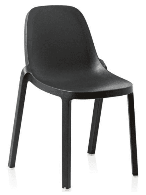 A modern, black, matte plastic chair with a simple, clean design and integrated legs. — free GLTF 3D model