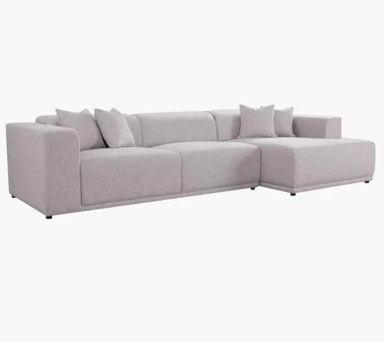 A modern, upholstered sectional sofa with a chaise lounge. The sofa features a low profile, clean li… — free SKP 3D model