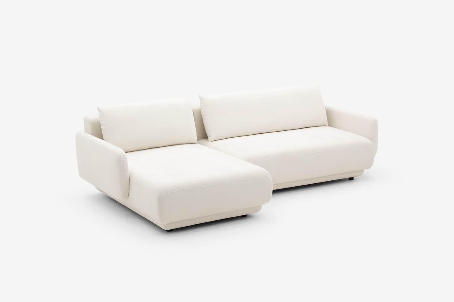 A modular sectional sofa with a chaise lounge extension. The sofa features a low-profile design with… — 3D model