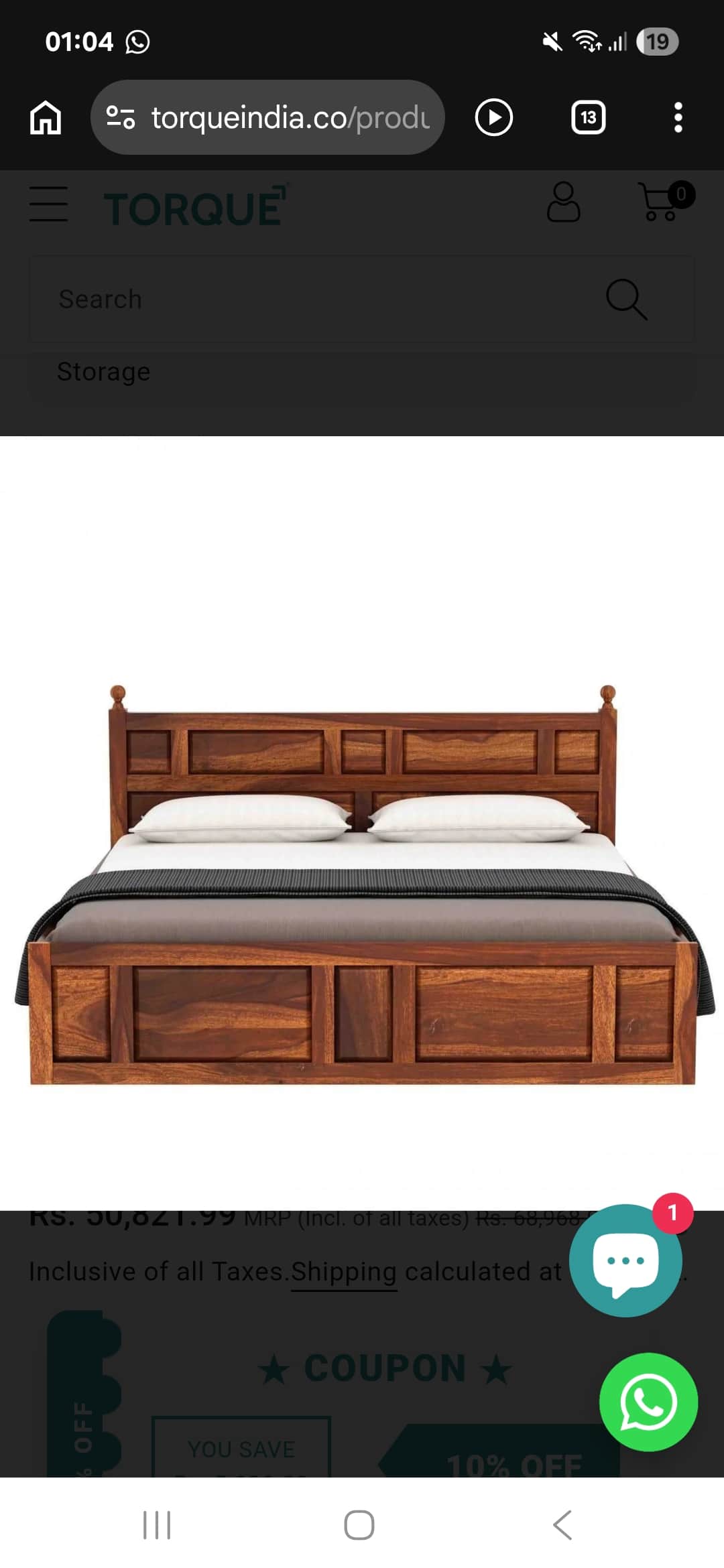 A wooden bed frame with a headboard and footboard featuring paneled designs. The bed is shown with w… — free BLEND 3D model