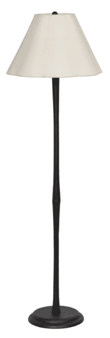 A tall, slender floor lamp with a conical lampshade and a weighted base. The lamp features a dark-co… — free STL 3D model