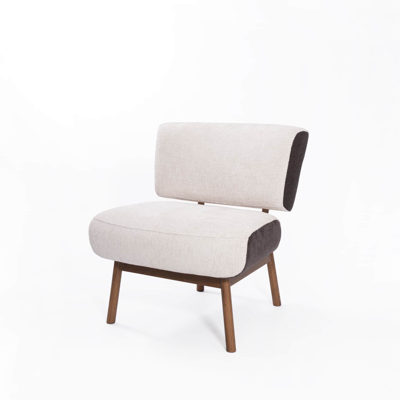 An armless lounge chair featuring a contemporary design with dual-tone upholstery. The main seating… — 3D model