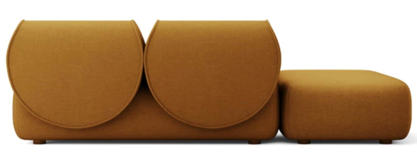A contemporary modular seating unit consisting of a two-seater loveseat and a separate, matching ott… — 3D model