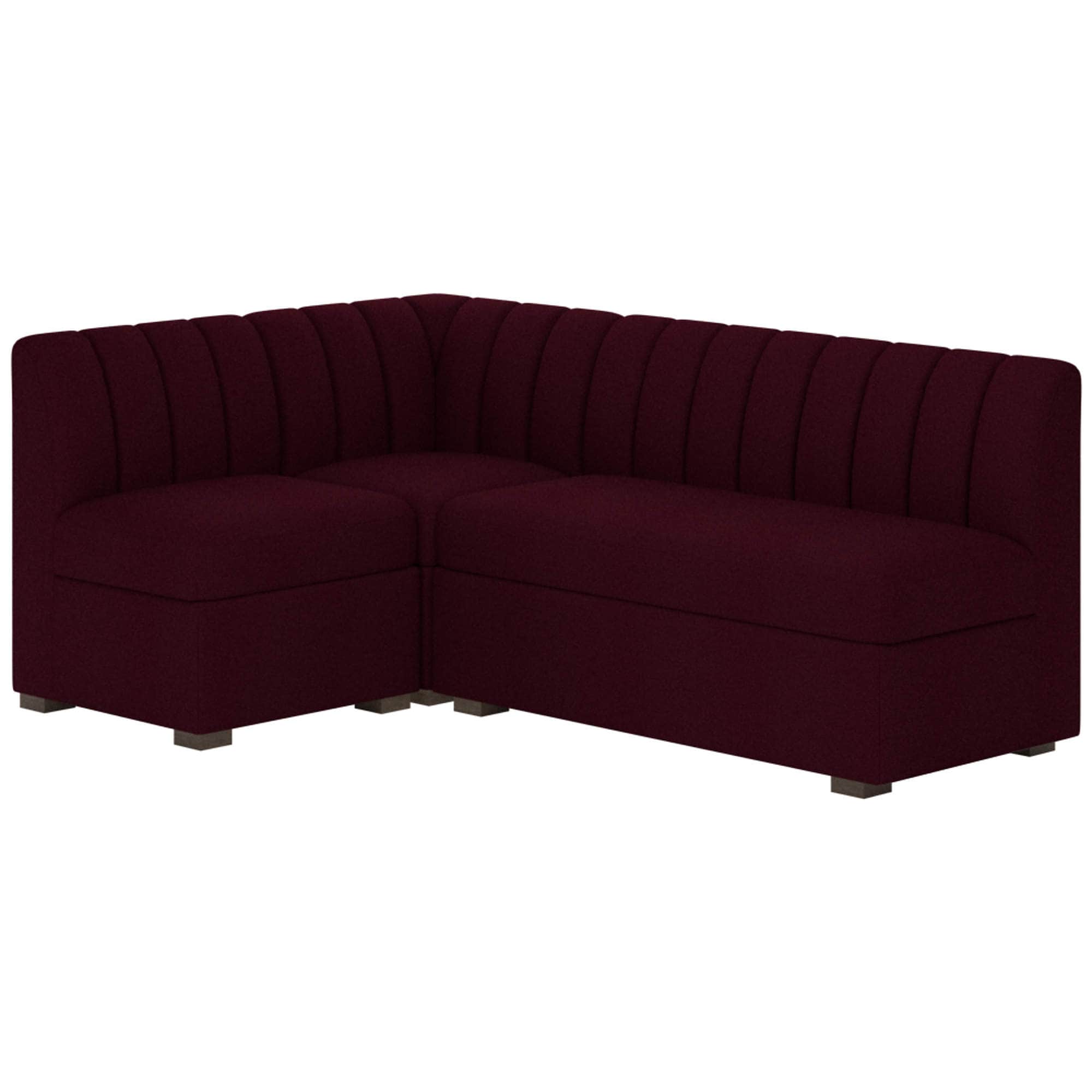 A modular sectional sofa with a channeled backrest and upholstered seat cushions. The sofa has a dee… — free SKP 3D model