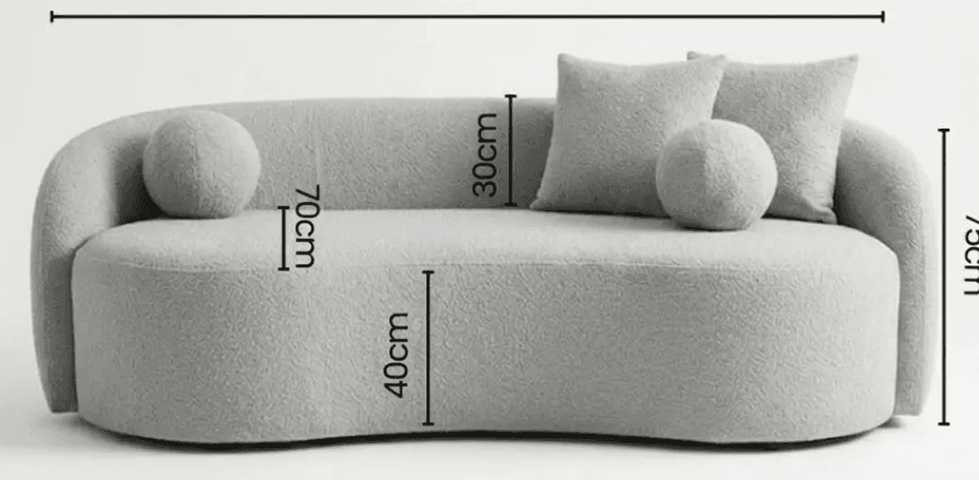 A contemporary, light gray boucle upholstered chaise lounge featuring a distinctive serpentine, curv… — 3D model
