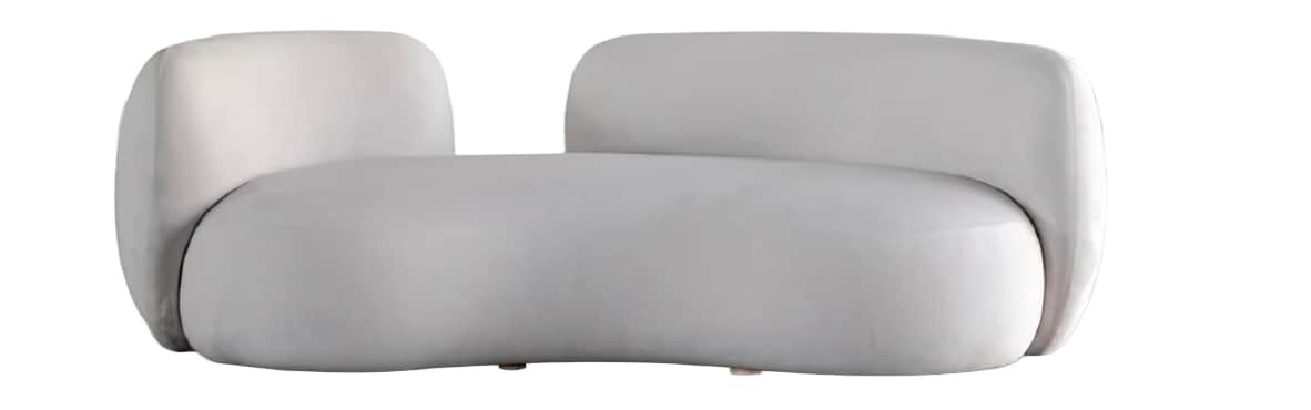 A modern upholstered lounge chair featuring a distinctive organic and curvilinear form. The chair is… — 3D model