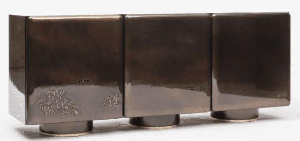 A credenza with a modern design, featuring three individual cubic sections, each with rounded edges.… — 3D model
