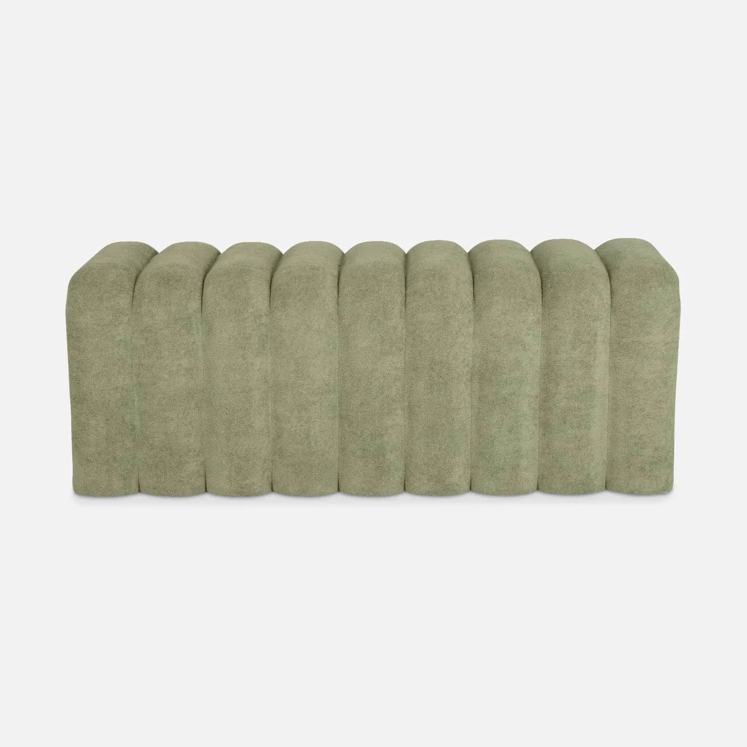 A plush bench with a channeled or fluted design. The piece features vertical, rounded channels acros… — 3D model