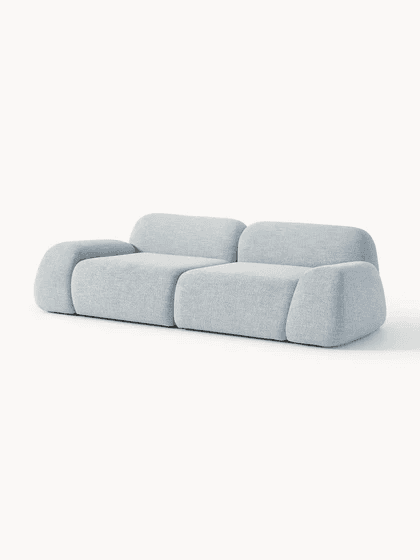 A light blue contemporary modular two-seater sofa. The sofa is composed of two distinct upholstered… — 3D model