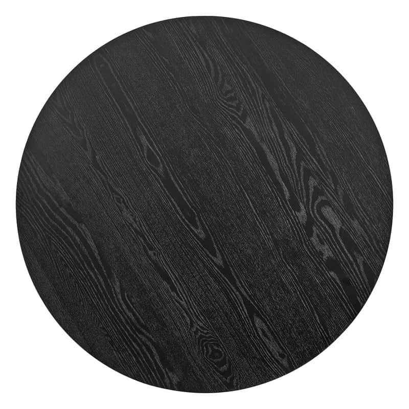 A circular black table top with a prominent, yet subtle, wood grain pattern visible across its surfa… — 3D model
