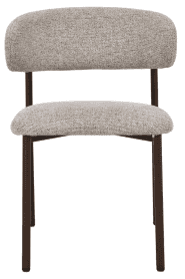 A modern armless chair featuring a padded seat and backrest upholstered in a light, textured fabric,… — 3D model