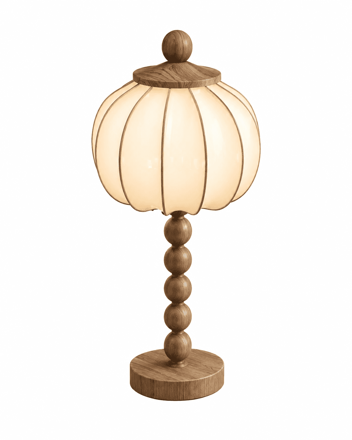 A contemporary table lamp featuring a light wood construction with an organic, sculptural design. Th… — 3D model