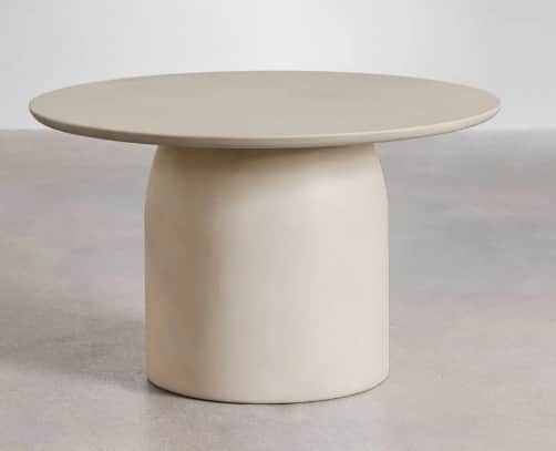 A round coffee table with a single pedestal base. The tabletop is flat and circular, seamlessly tran… — free SKP 3D model