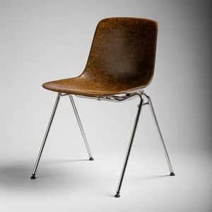 A Mid-Century Modern armless side chair featuring a single-piece, ergonomically shaped molded plywoo… — free GLTF 3D model