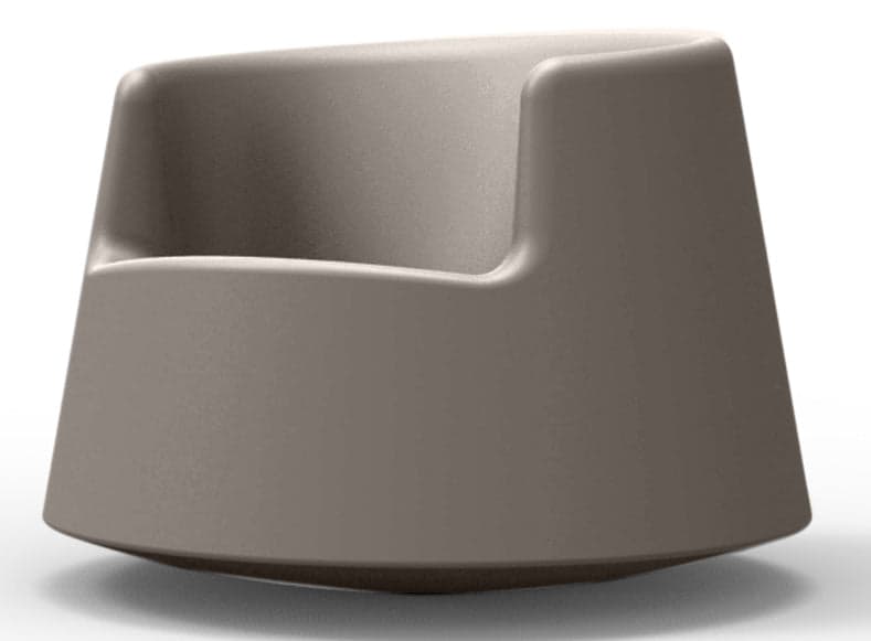 A modern rocking chair with a molded, single-piece construction. The chair has a low profile with a wide, rounded base that facilitates rocking motion. It features an open seat and backrest with gently curved sides. — 3D model
