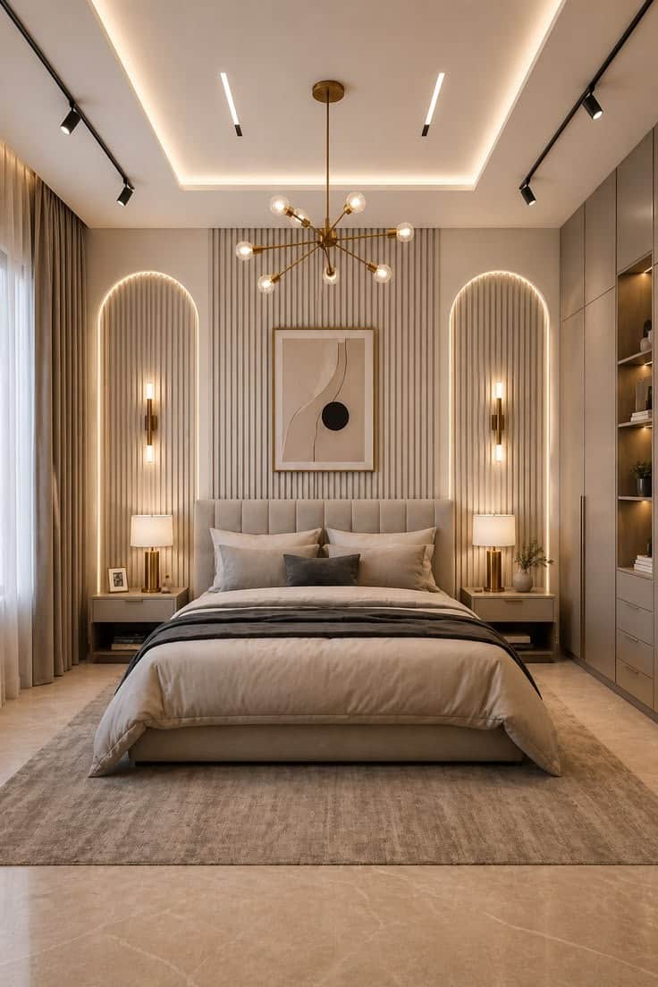 A contemporary interpretation of a Sputnik chandelier, featuring a central spherical body from which… — 3D model