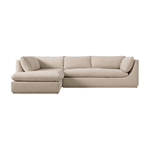A contemporary L-shaped sectional sofa featuring a right-hand facing chaise lounge, upholstered in a… — 3D model