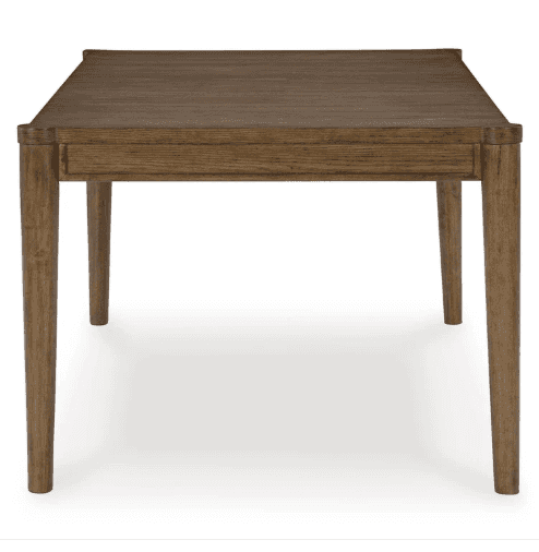 A rectangular dining table crafted from solid wood or wood veneer, featuring a medium brown finish t… — 3D model