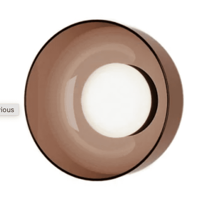 A modern circular wall light fixture featuring a translucent brown-tinted outer diffuser and a central illuminated opaque white disc. The design is sleek and minimalist. — 3D model
