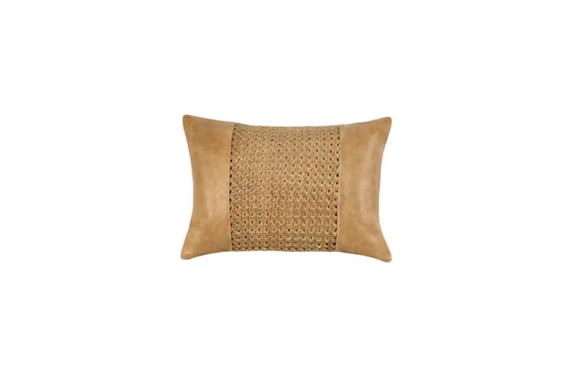 A rectangular decorative pillow, often referred to as a lumbar pillow, featuring a central panel of… — 3D model