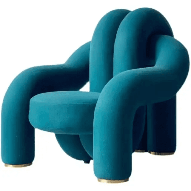 A distinctive armchair characterized by its voluminous, tubular design. The structure appears to be… — 3D model