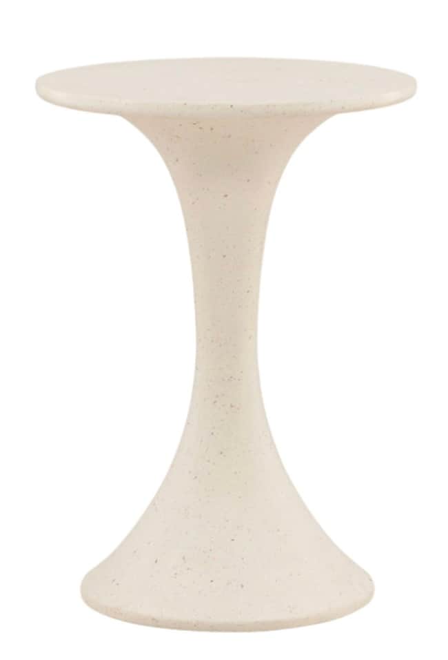 A modern, minimalist accent table featuring a round, flat tabletop and a single, flared pedestal bas… — 3D model