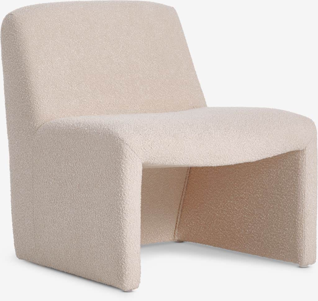 A contemporary accent chair with a low profile and a distinctive U-shaped base. The chair features a… — 3D model