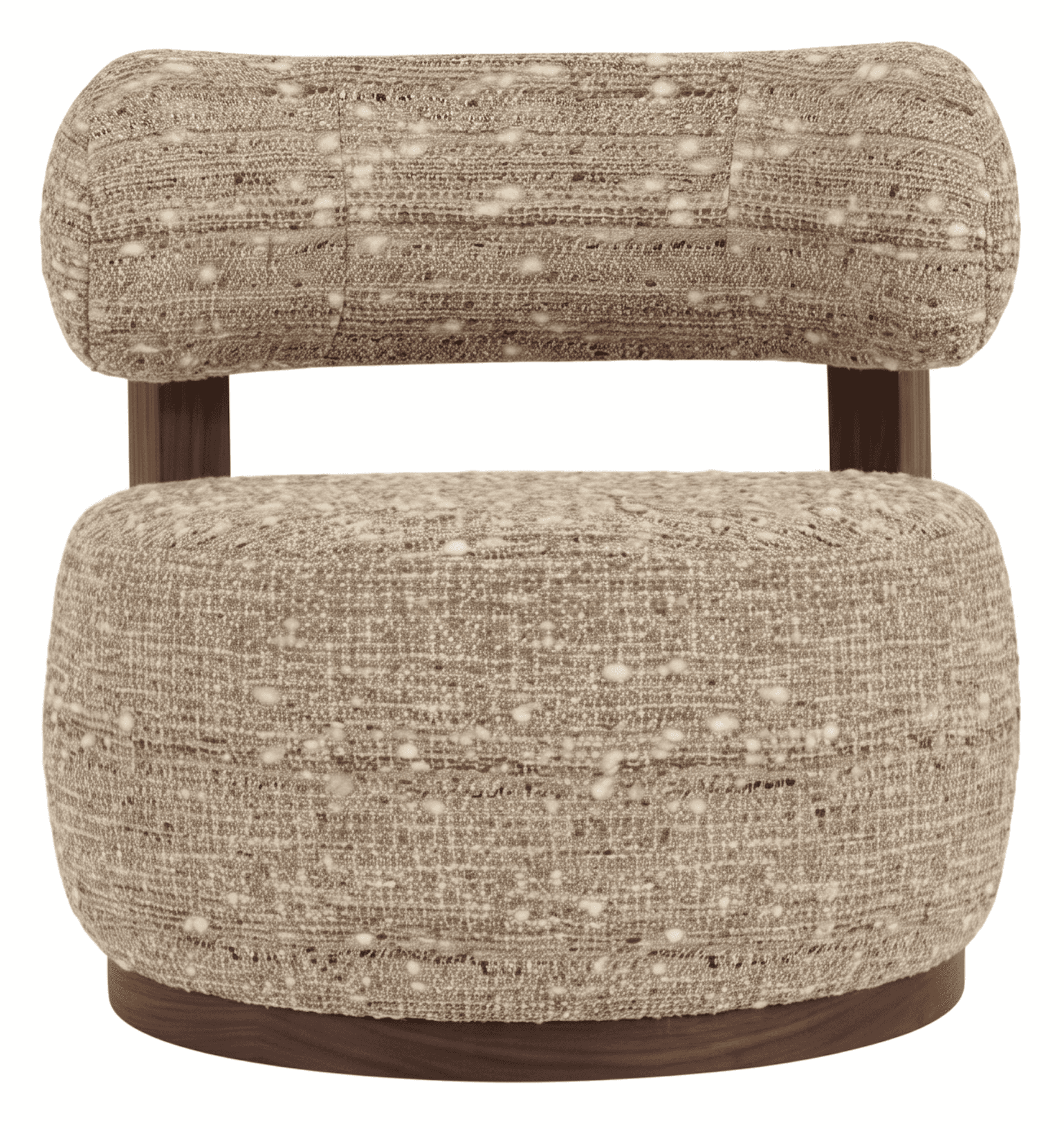 A modern accent chair featuring a distinctive design with a rounded, cylindrical upholstered backres… — 3D model