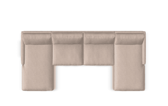 A U-shaped modular sectional sofa upholstered in a light beige textured fabric, featuring low-profil… — free GLB 3D model