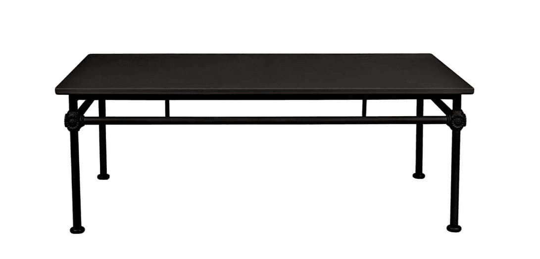 A rectangular coffee table with a dark, matte finish. The table features a solid, rectangular top an… — free SKP 3D model