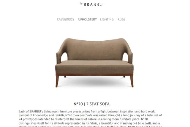 A two-seater sofa with a tufted back and seat. The frame is made of dark wood and the upholstery is… — 3D model