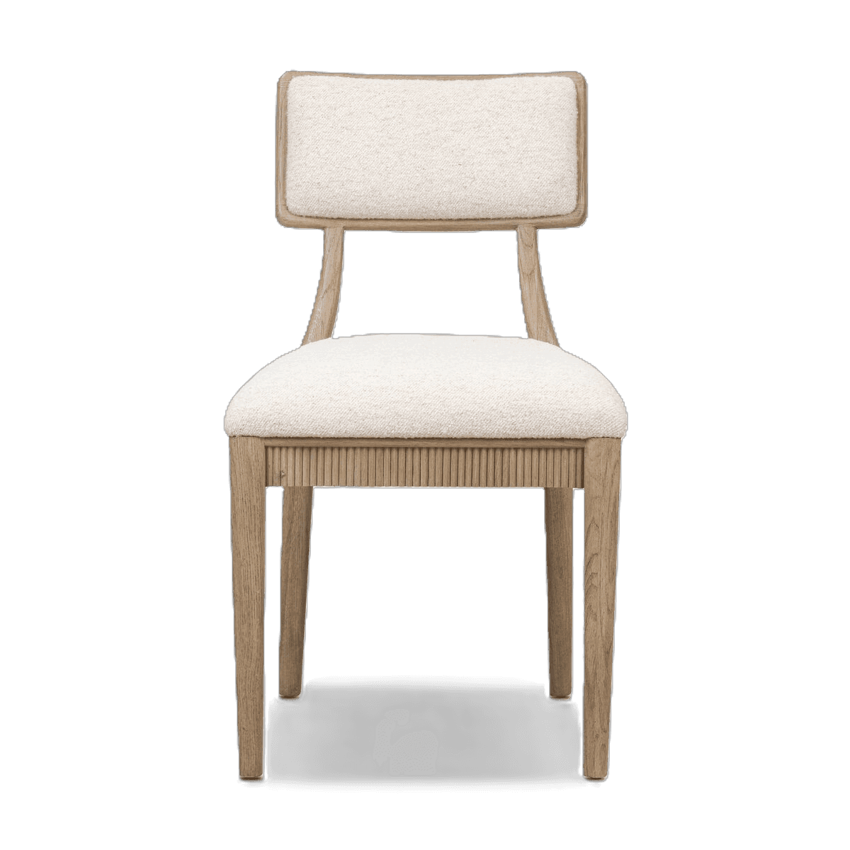 A dining chair with a wooden frame and upholstered seat and backrest. The seat and backrest are cove… — 3D model