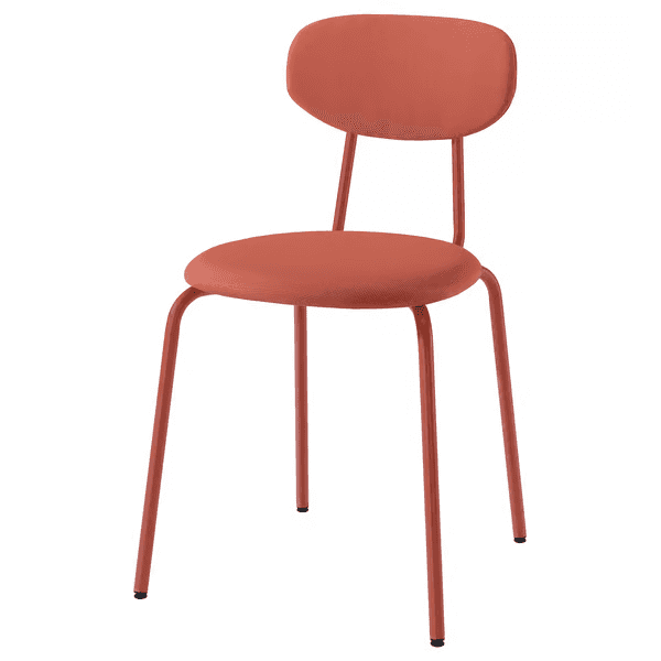 A modern chair with a rounded backrest and a padded seat, supported by four slender, tubular metal l… — free STL 3D model