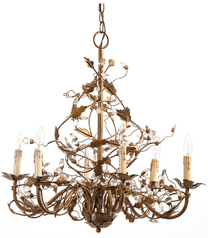 A decorative chandelier designed to resemble a floral or vine motif. It features a central stem from… — 3D model